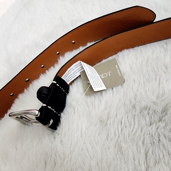 NEW J. Crew Men's Black Leather Round Buckle Dress Belt - Picture 9 of 14